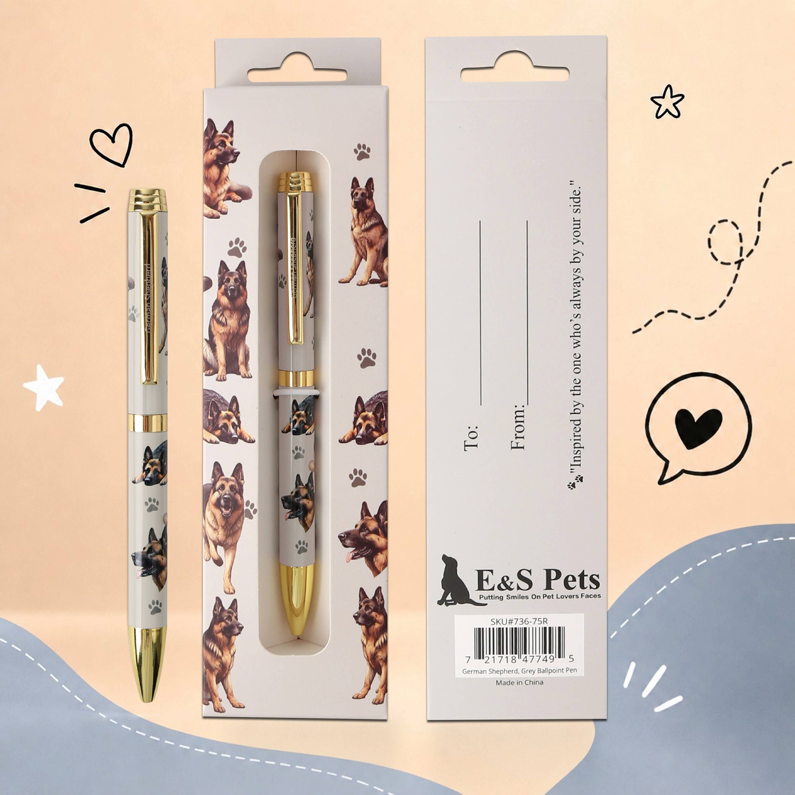 German Shepherd Grey Pet Lover Ballpoint Pen