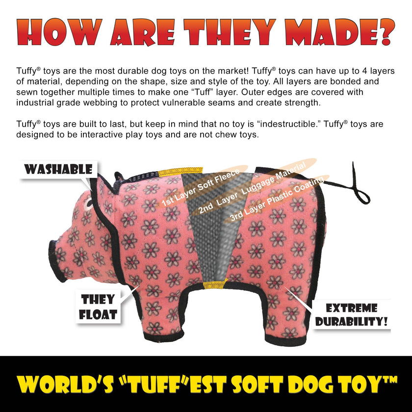 Tuffy Ultimate 2 Ball Tug Red Paw, Durable Squeaky Dog Toy