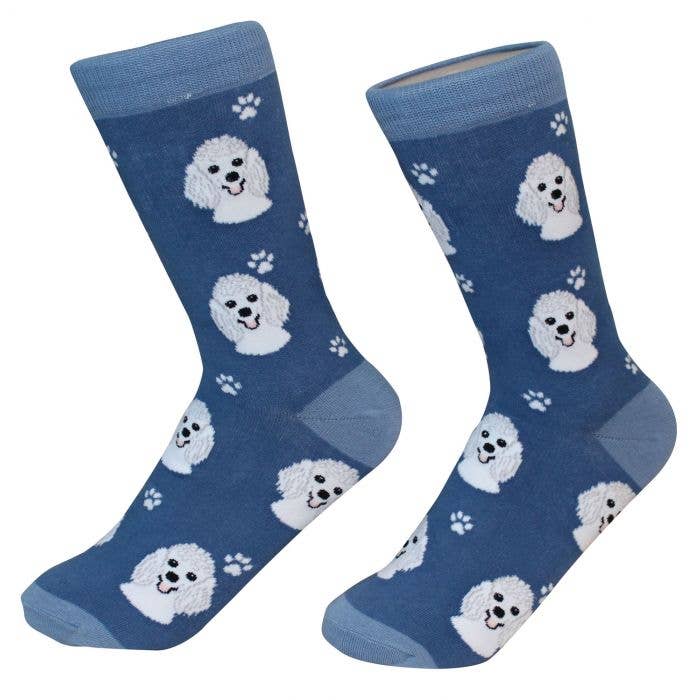 Poodle White Dog Socks Unisex