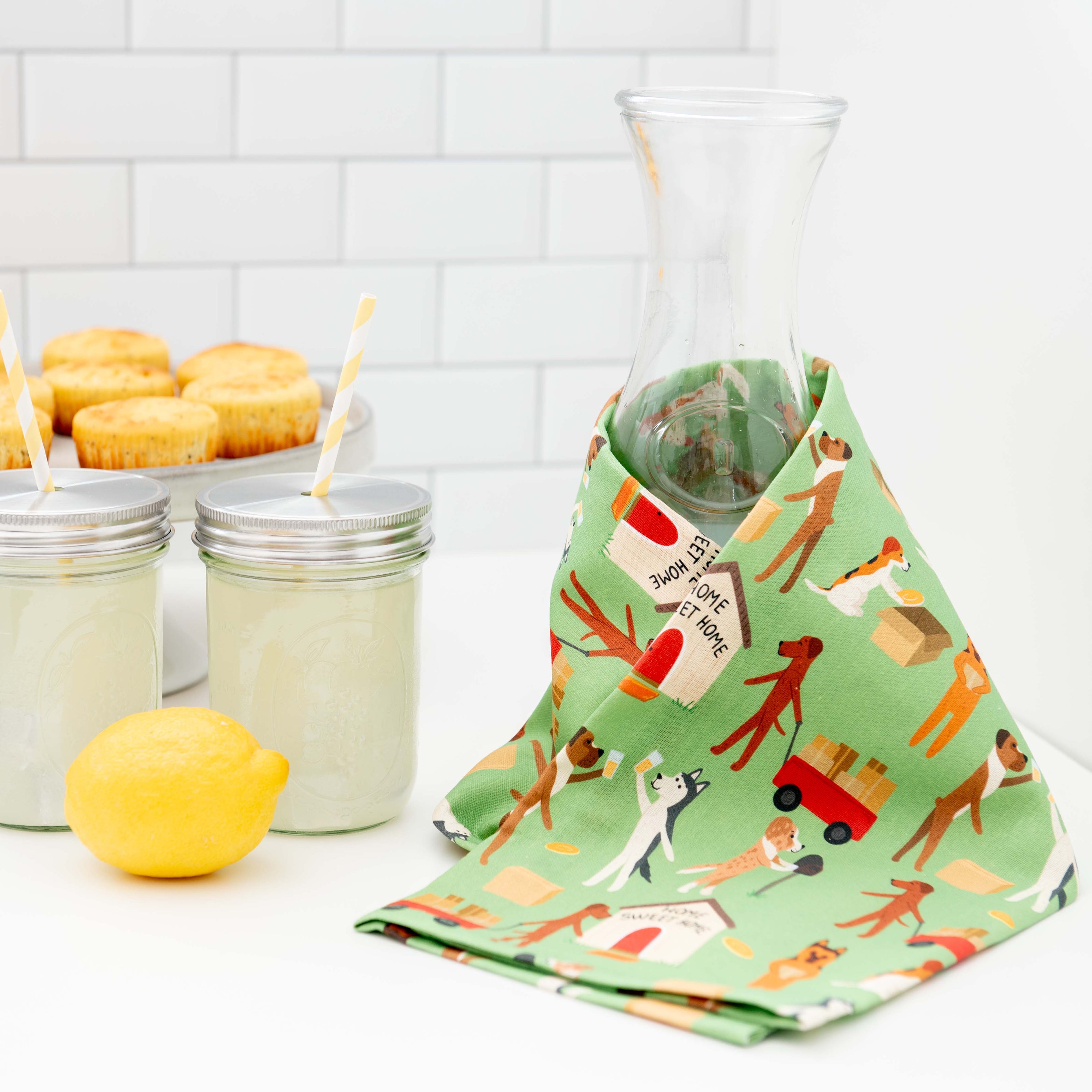 Puppington Home Sweet Home Tea Towel Dog