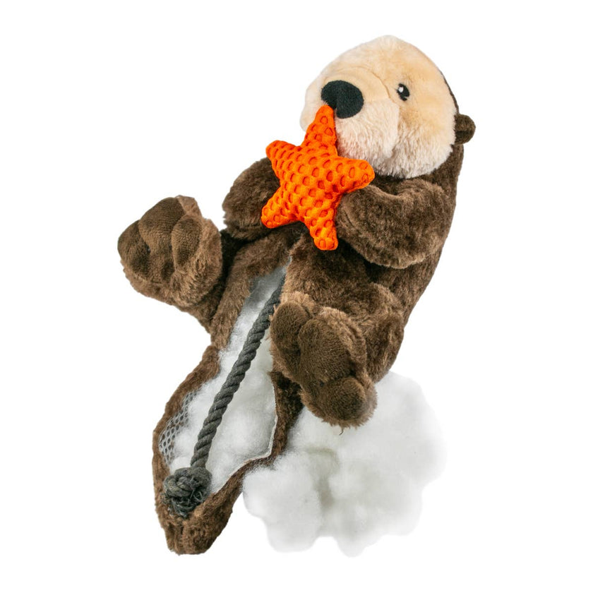 Dog Toy Otter Holding Orange Starfish Rope Body Toy