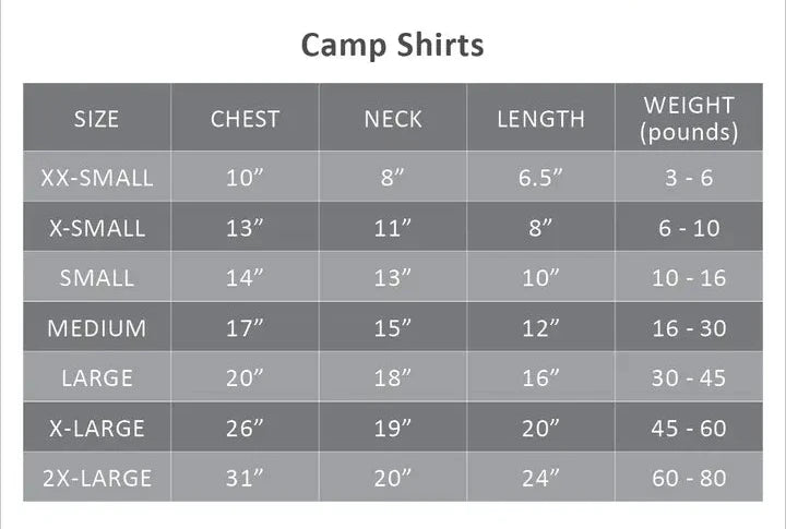 Pet Clothing Dog Camp Shirt - Anchor