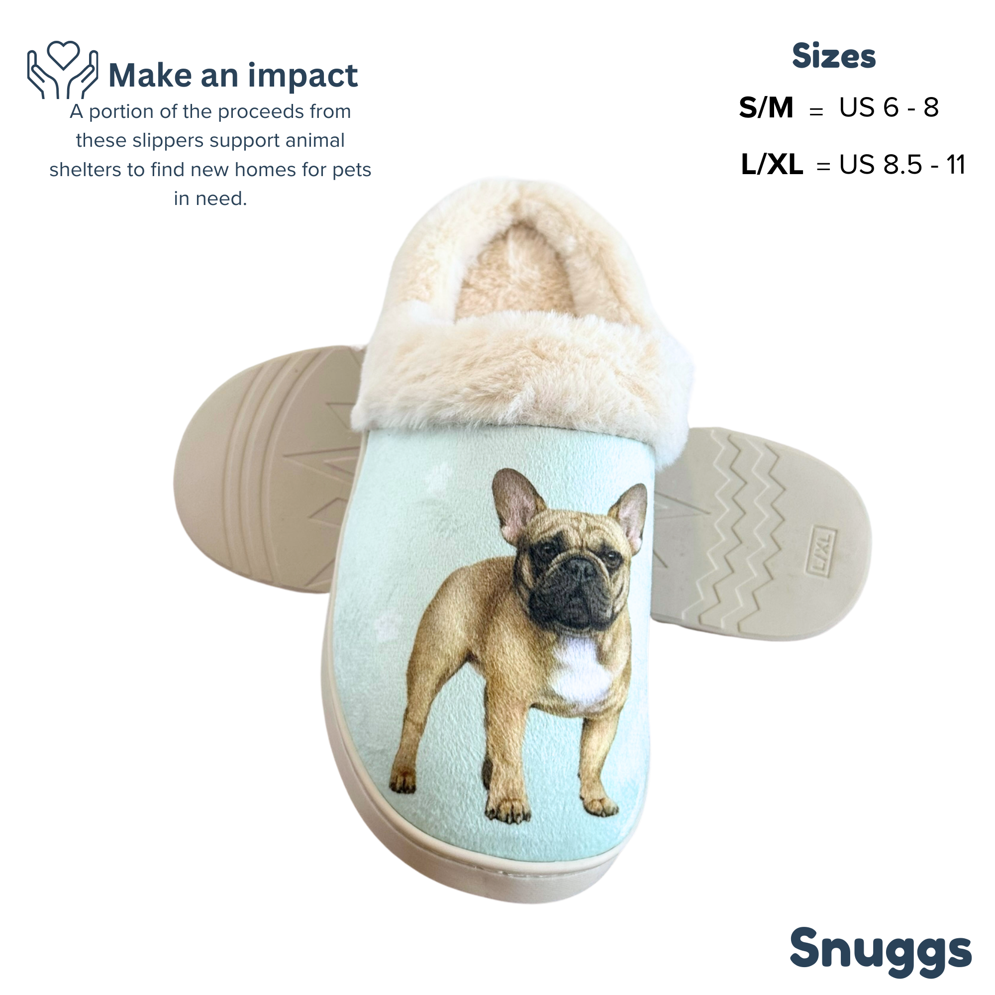 French Bulldog Dog Pet Lovers Comfy Snuggs Slippers
