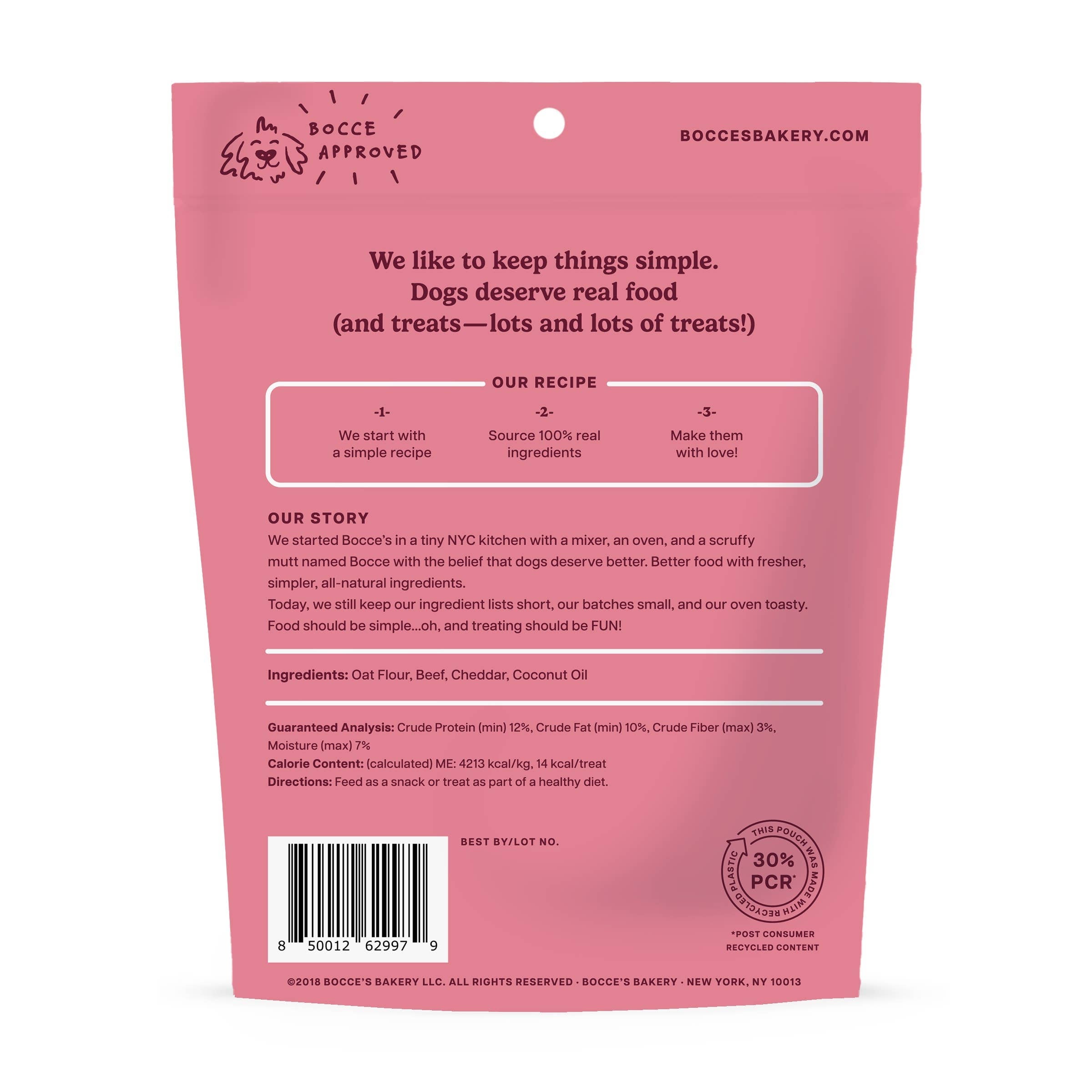 Bocce's Bakery Say MOOOO Biscuit Bags Dog Treats 5oz