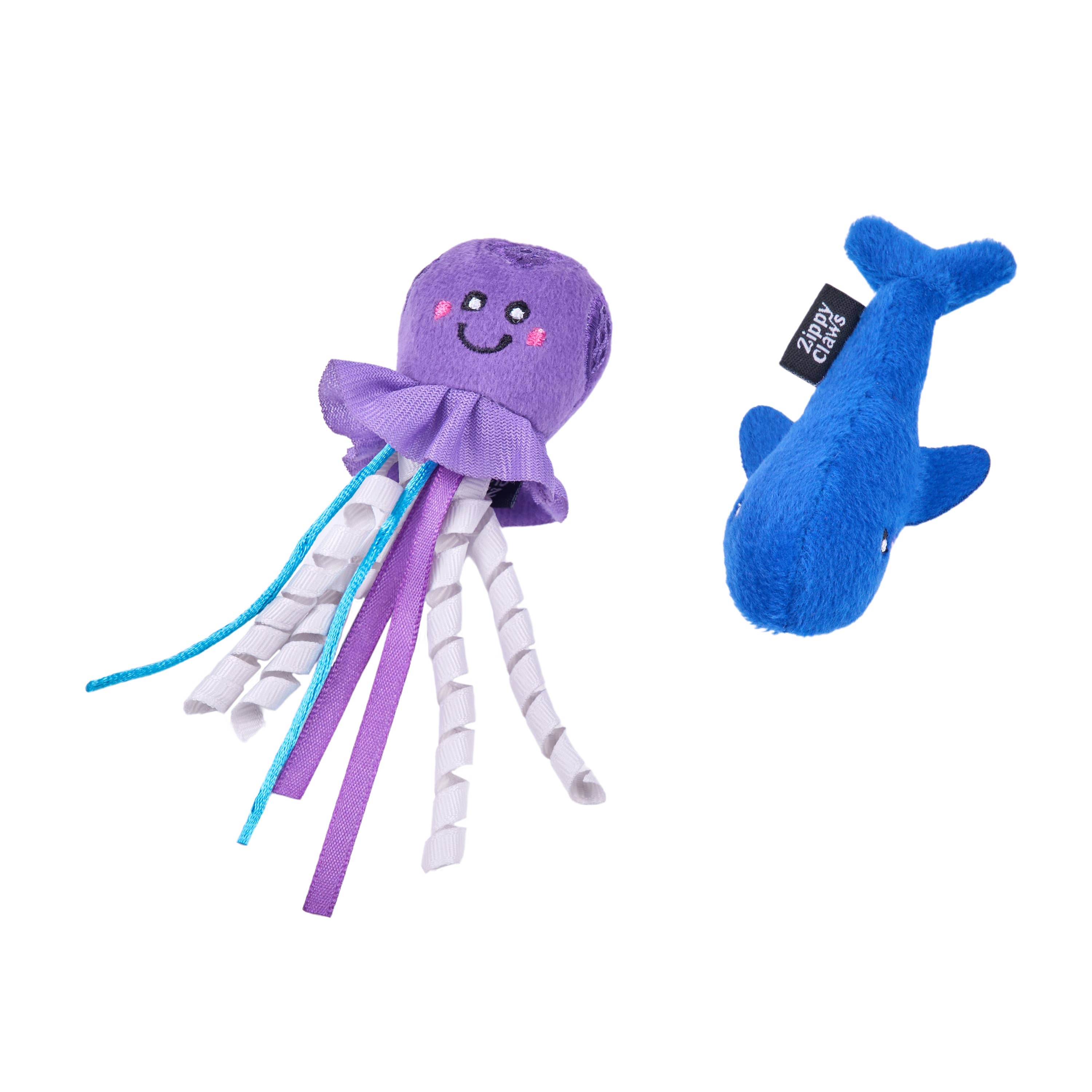 Cat Toy Mesh Mates 2-Pack - Jellyfish and Whale