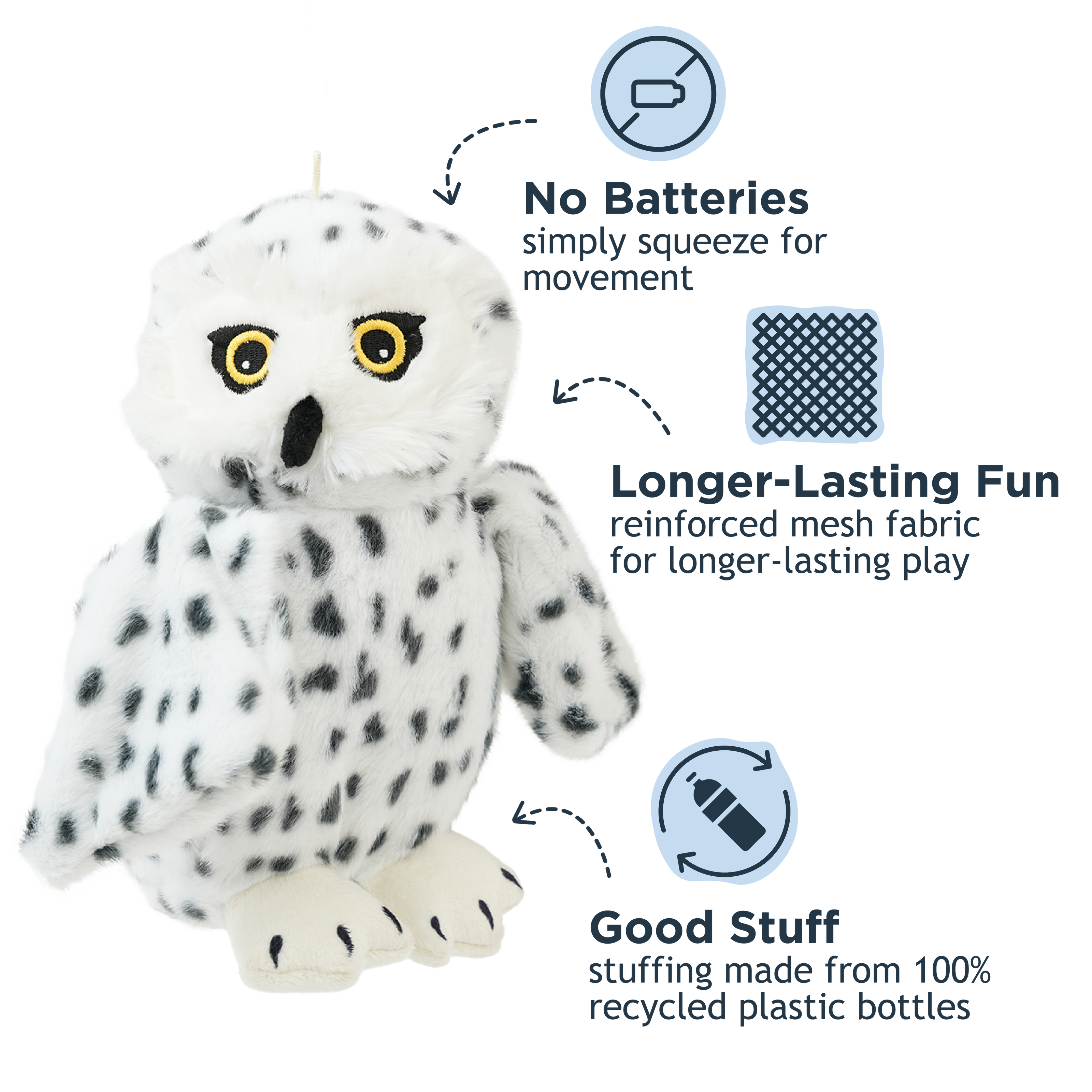 Dog Toy Snow Owl Animated Owl Plush Toy