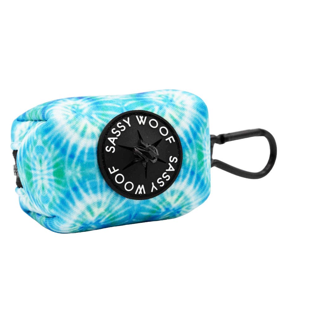 Dog Waste Bag Holder Blue Tropical Tides With Clasp