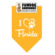 I Love Florida Dog Bandanas
