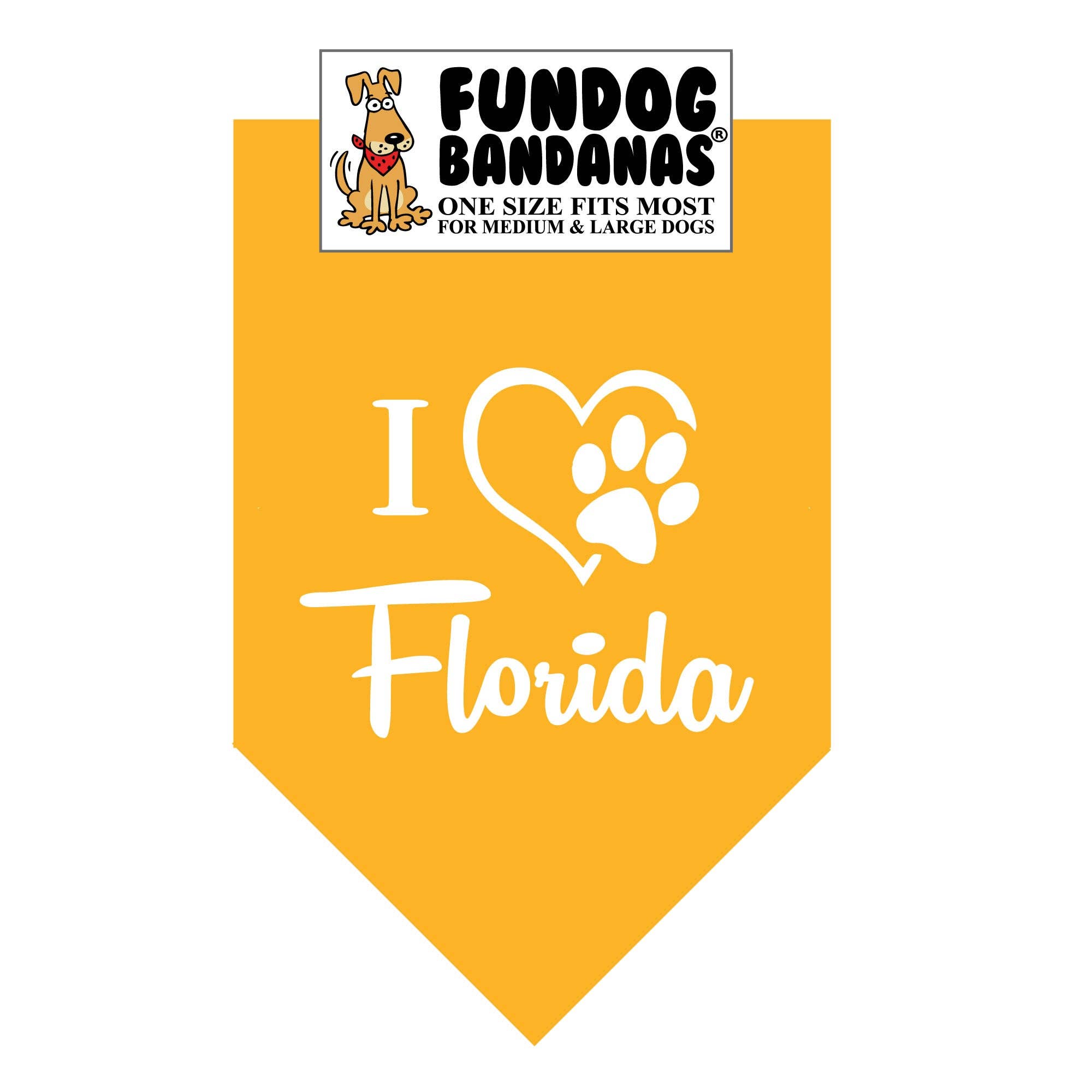 I Love Florida Dog Bandanas