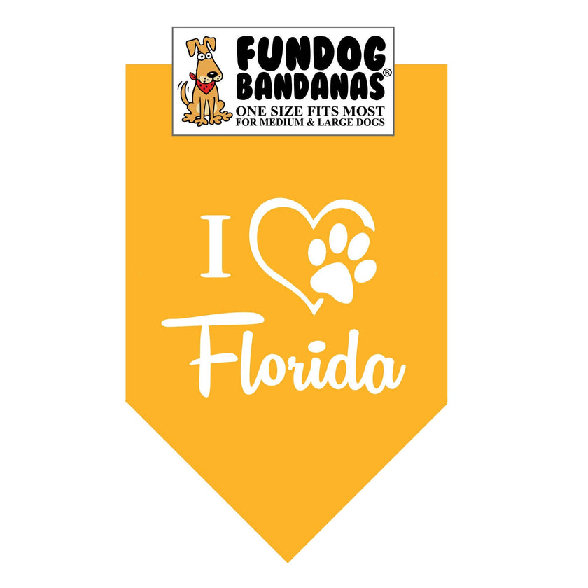 I Love Florida Dog Bandanas