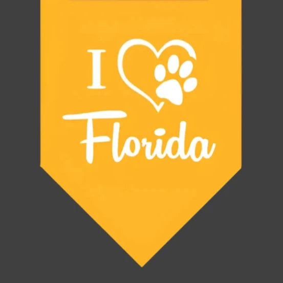 I Love Florida Dog Bandana