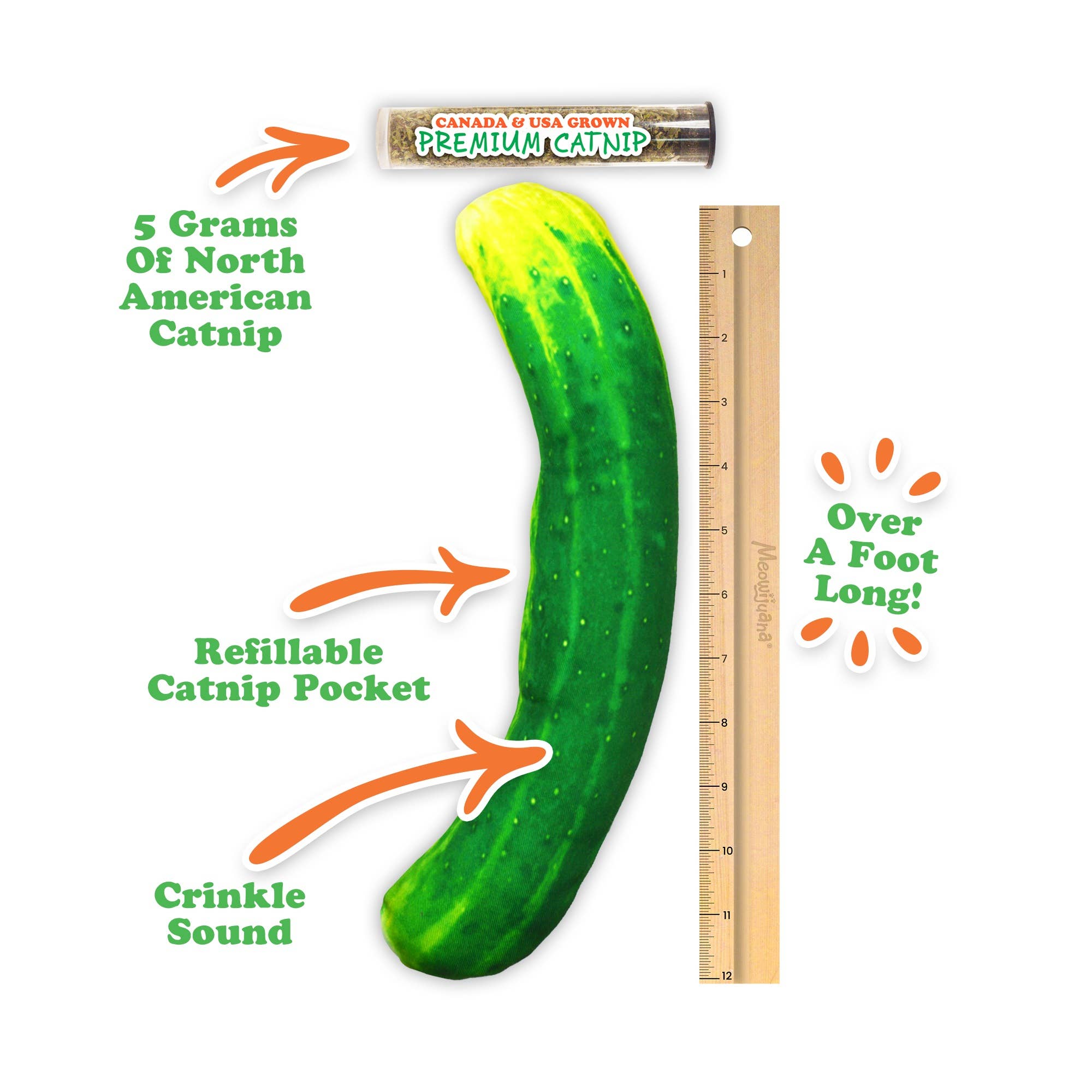 Meowijuana Get Kickin Spicy Pickle Kicker Cat Toy