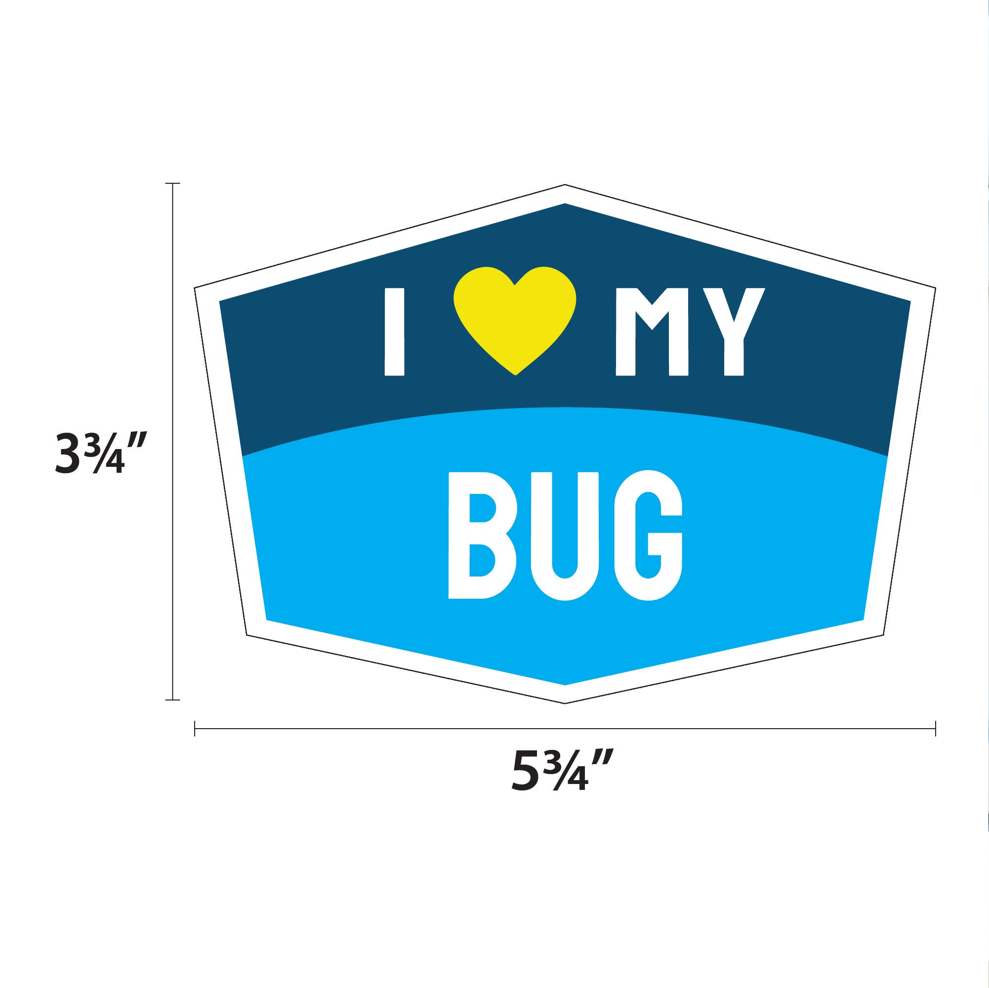 I Love My Bug Hexagon Shaped Magnet
