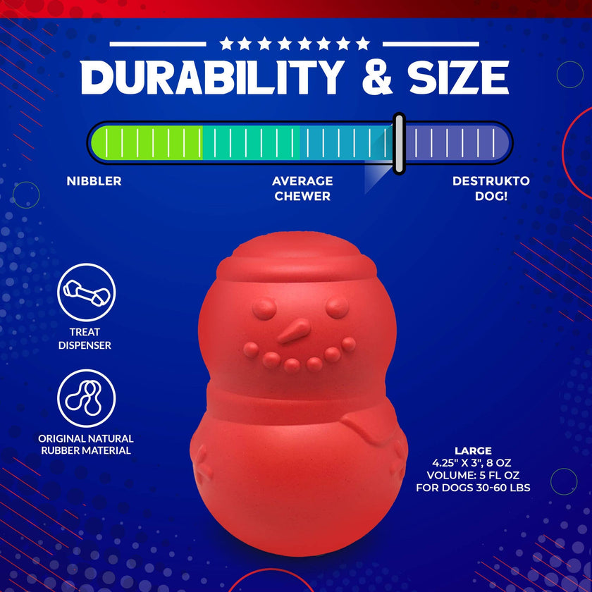 Snowman Dog Toy Durable Christmas Chew Toy