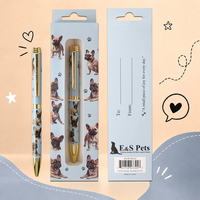 French Bulldog Teal Pet Lover Ballpoint Pen