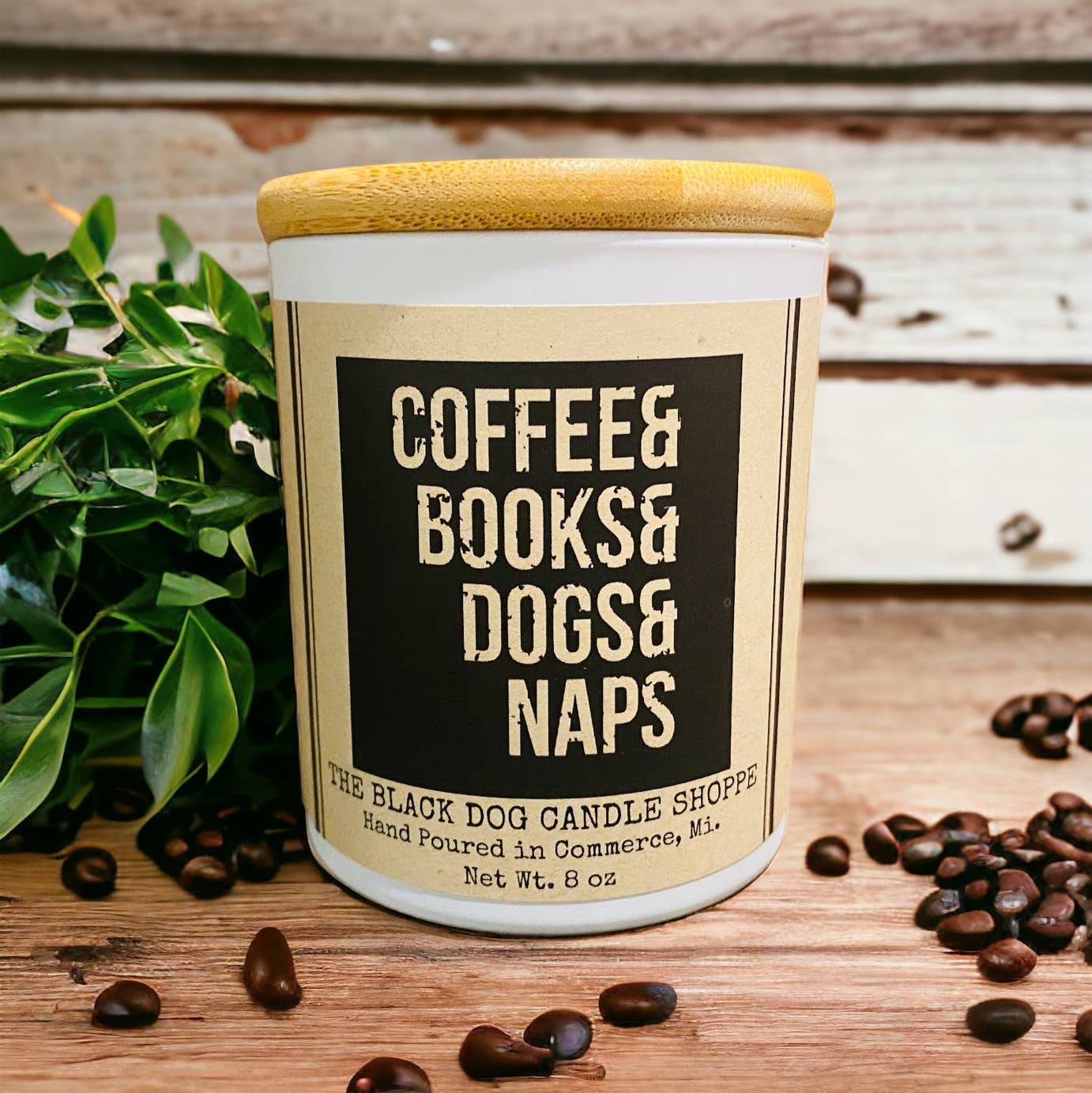 Coffee, Books, Dogs, and Naps Candle