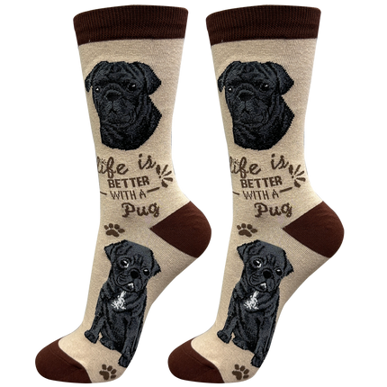 Pug Black Dog Socks Unisex