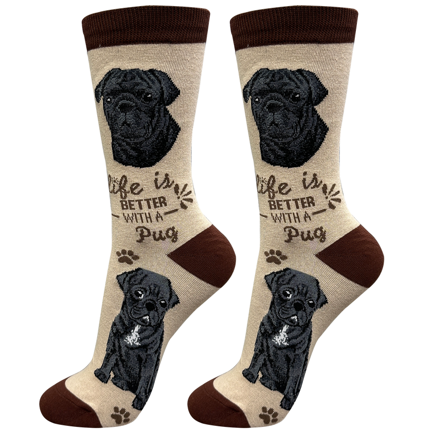 Pug Black Dog Socks Unisex