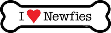 I (heart) Newfies Bone Shaped Magnet