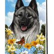 Norwegian Elkhound Summer Flowers Garden Flag