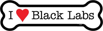I (heart) Black Labs Bone Shaped Magnet