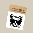 Cat w/Sunglasses Vinyl Transfer Sticker (Black)