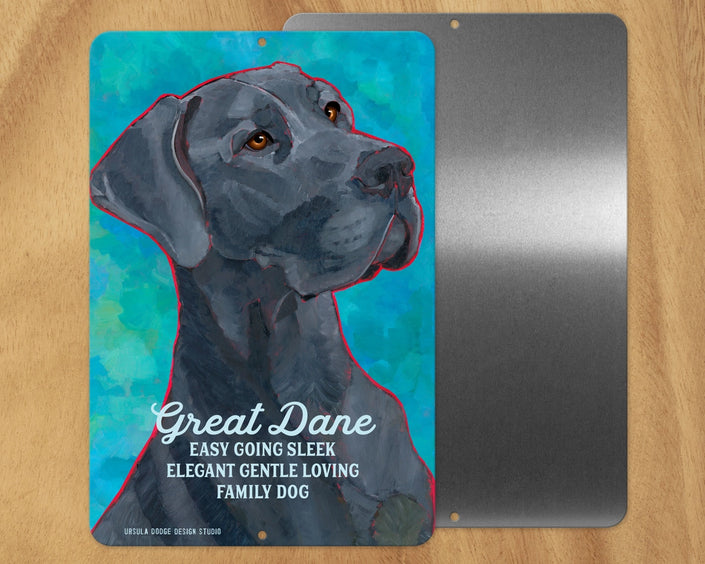 Great Dane (Black Uncropped) -UD Metal Sign