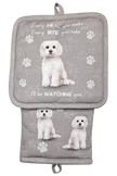 Maltese, oven mitt set