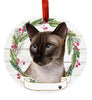 Siamese Cat Ceramic Wreath Ornament