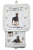 Doberman, oven mitt set