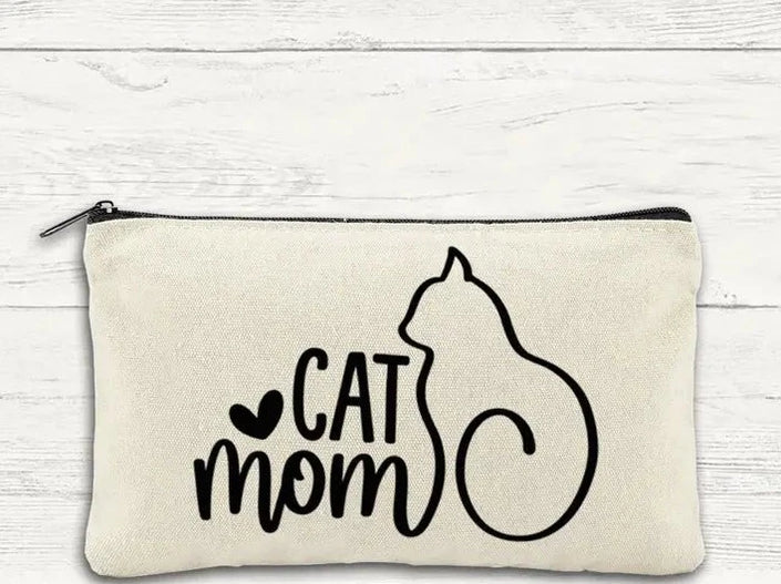 Canvas Zipper Bag - Cat Mom