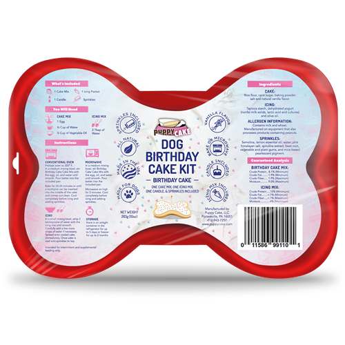 Puppy Cake Dog Birthday Cake Kit with Sprinkles Dog Cake Kit