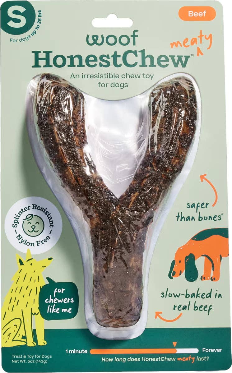Dog Toy Beef WOOF HonestChew Meaty YGnawt Dog Chew Toy