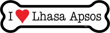 Lhasa Apso I (heart) Lhasa Apsos Bone Shaped Magnet