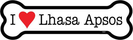 Lhasa Apso I (heart) Lhasa Apsos Bone Shaped Magnet
