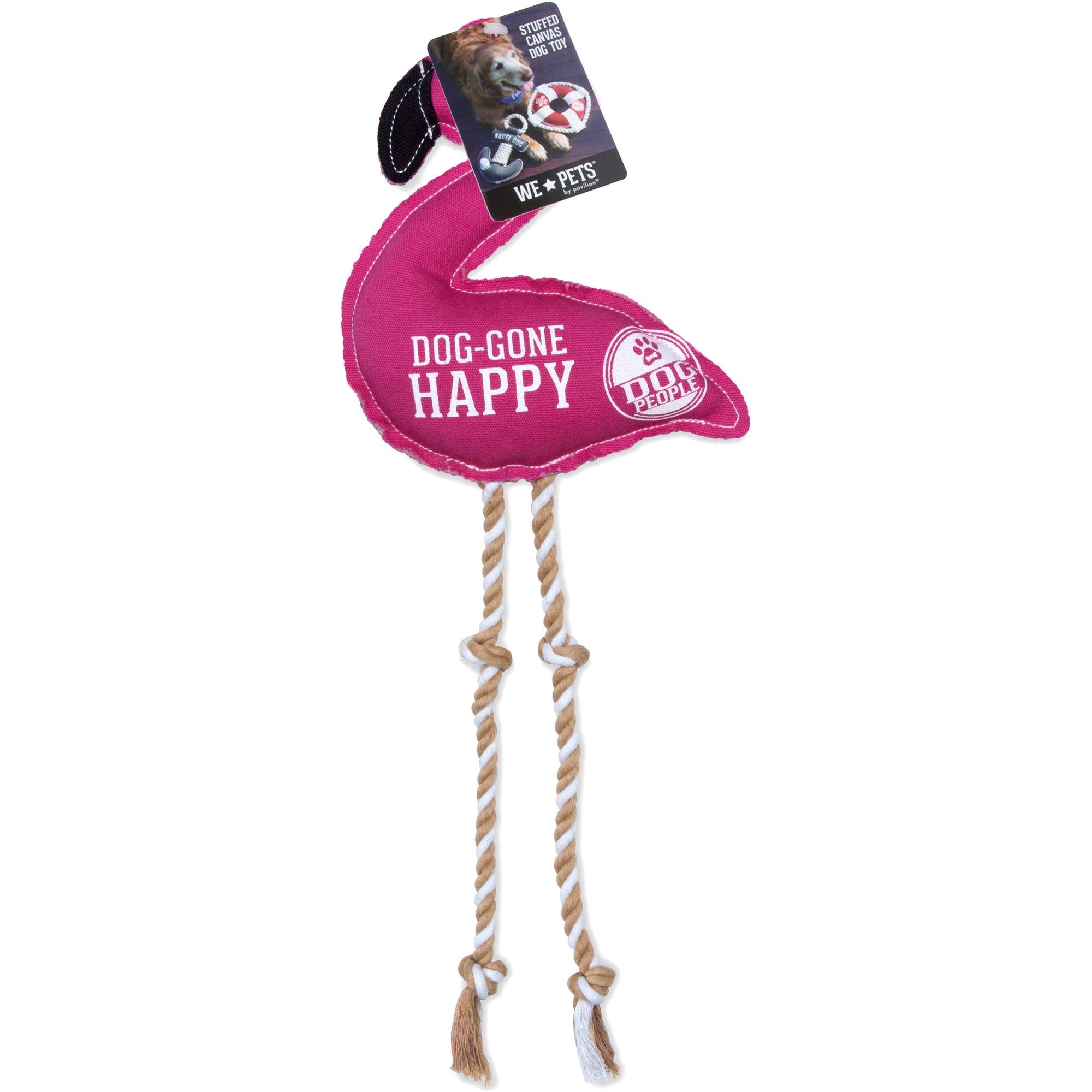 Dog-Gone Happy Canvas Dog Toy on Rope