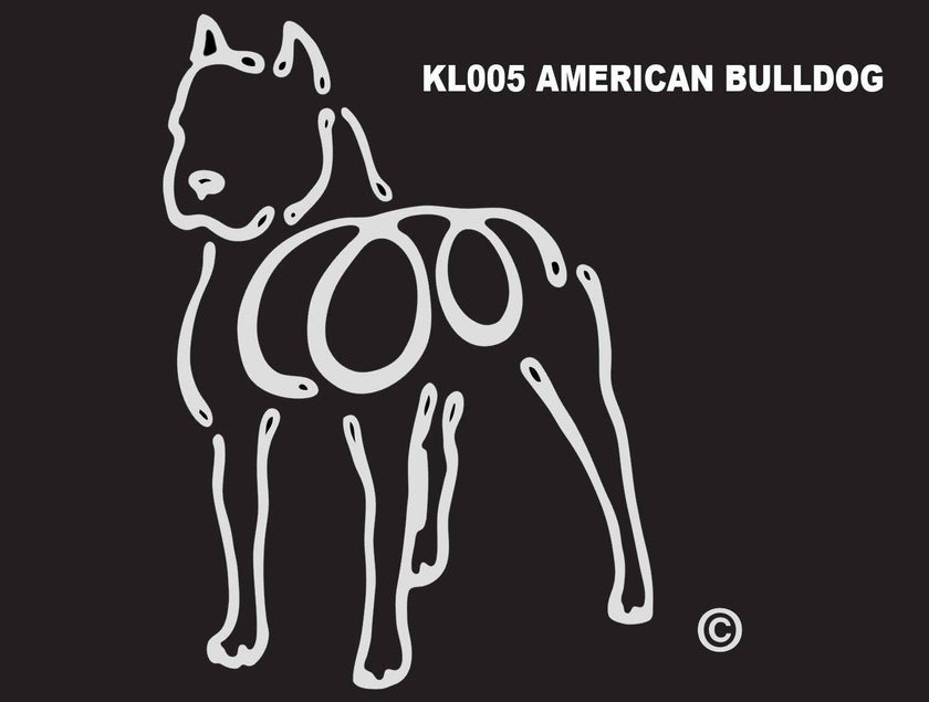 American Bulldog K-line Window Tattoo