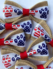 Patriotic Paw Print Velcro Collar Bow Tie for Cat and Dogs