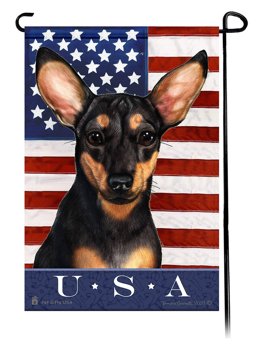 Chiweenie Black & Tan True Blue Garden Flag