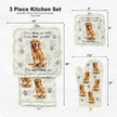 Golden Retriever, oven mitt set