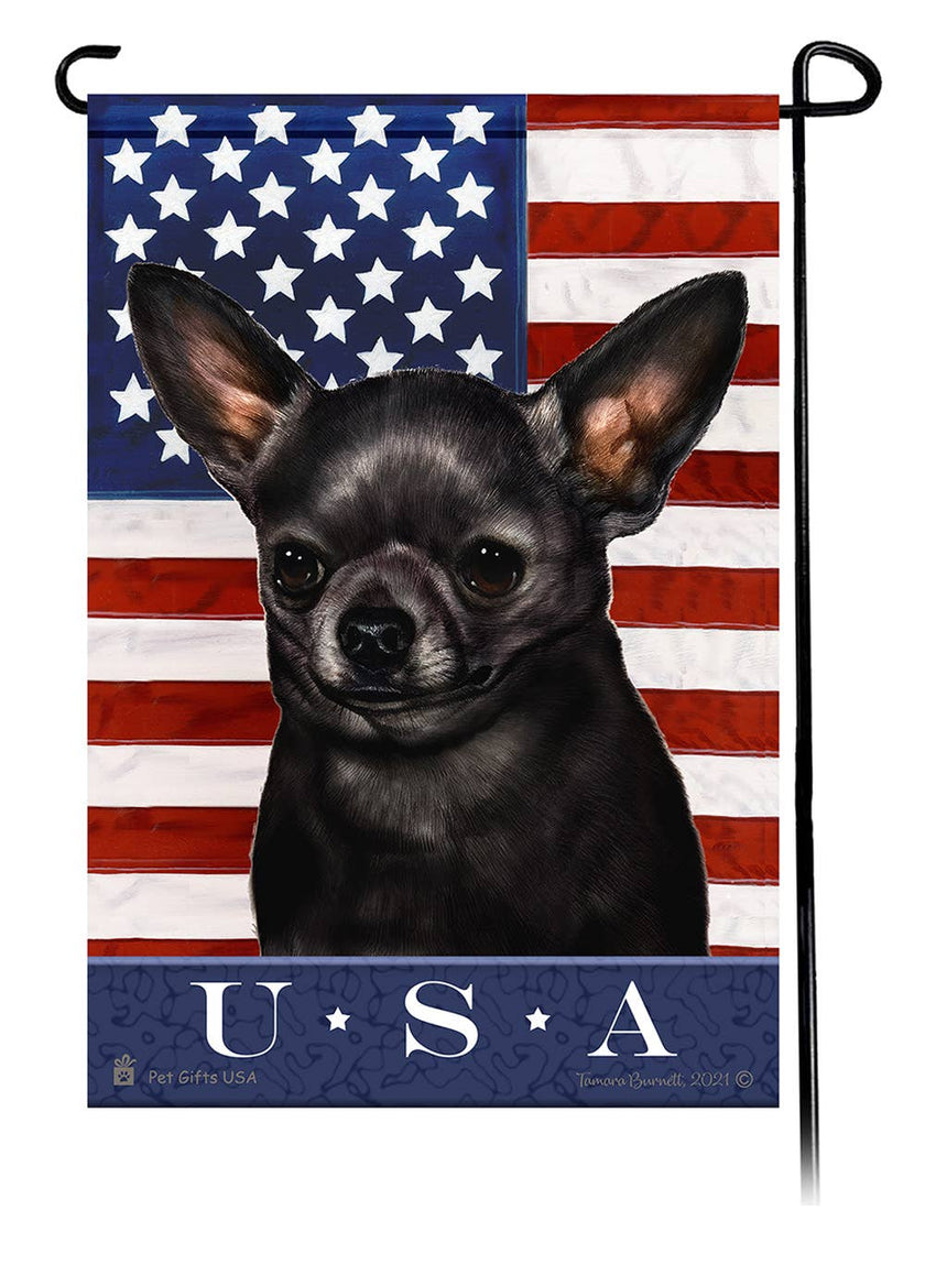 Chihuahua SH Black True Blue Garden Flag