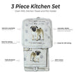 Pug, oven mitt set