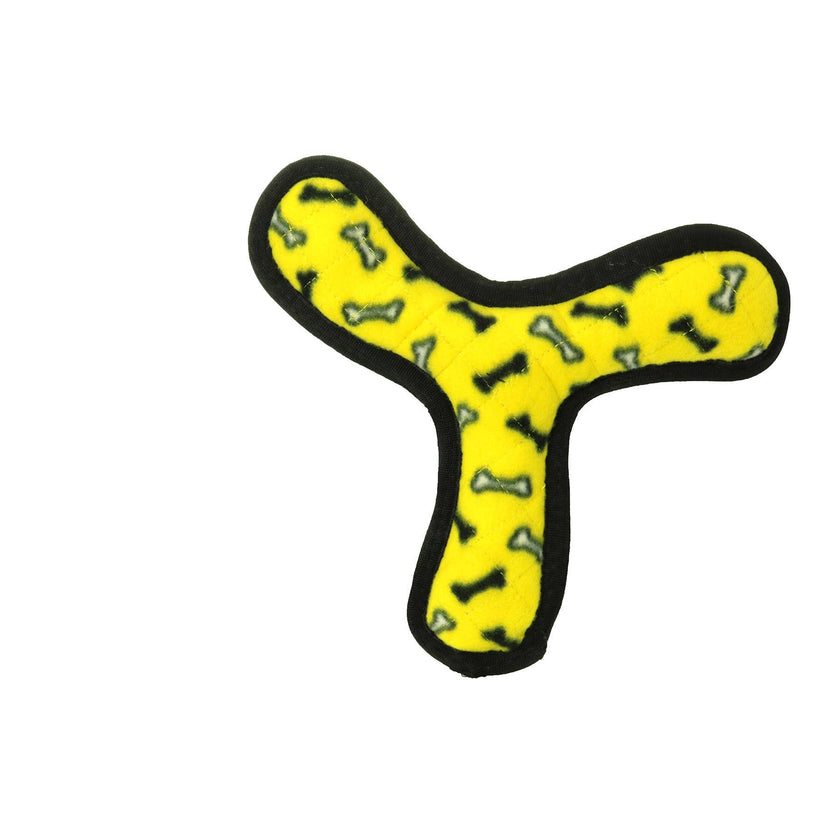 Tuffy Ultimate Boomerang - Yellow Bone, Squeaky Dog Toy