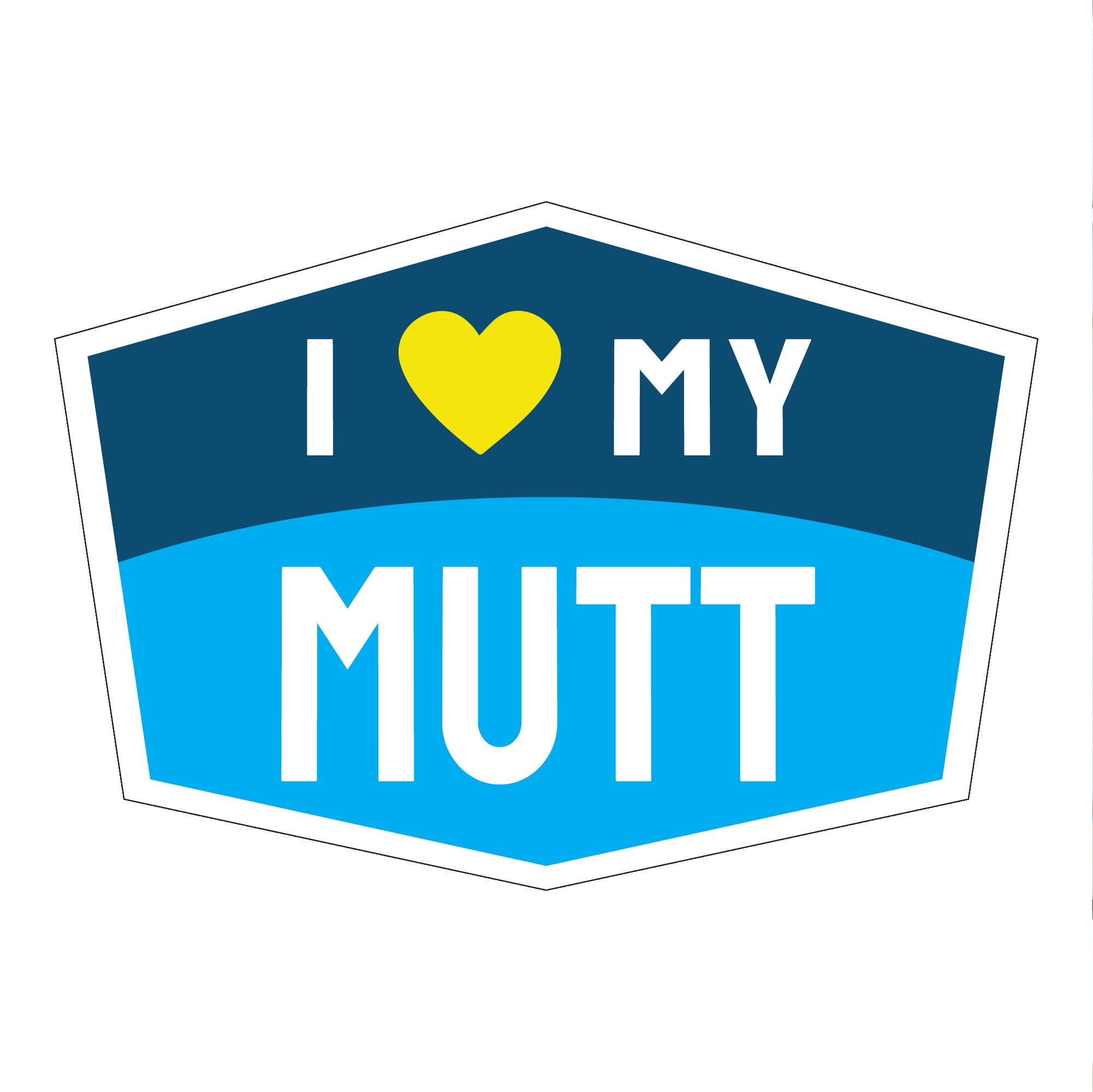 I Love My Mutt Hexagon Shaped Magnet
