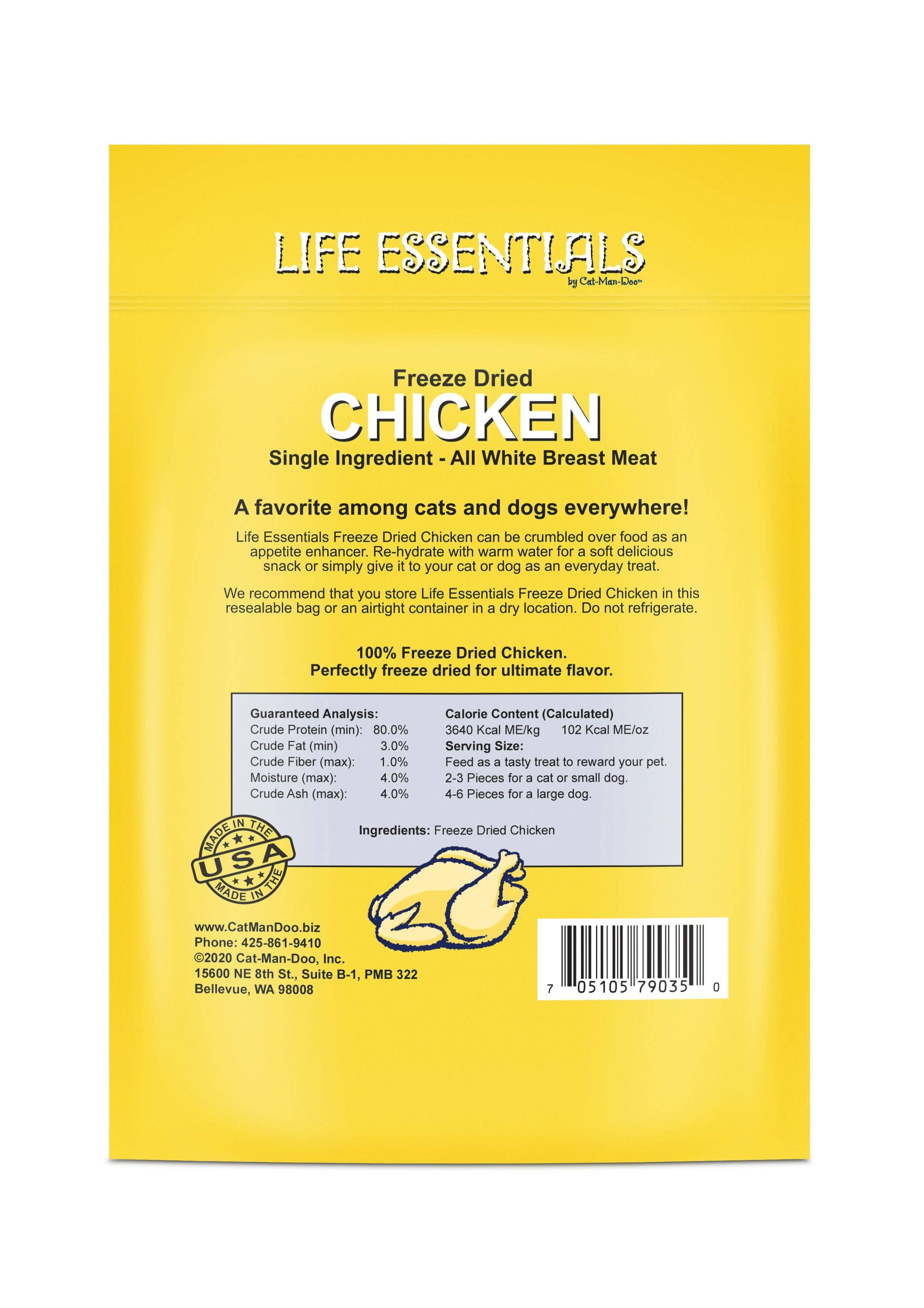 Life Essentials by Cat-Man-Doo Freeze Dried Chicken Strips - 2oz
