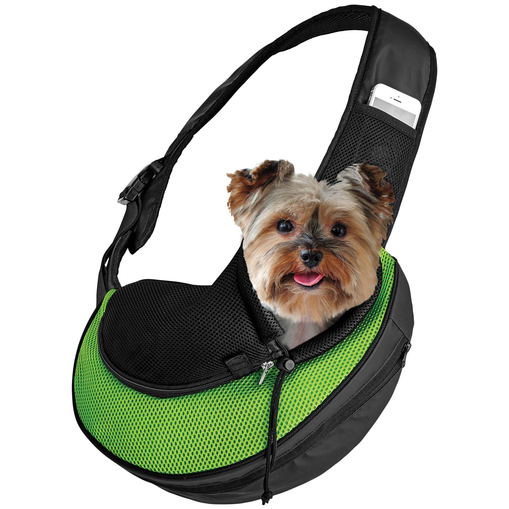 Pet Carrier Expandable Sling For Small Dogs And Cats Green