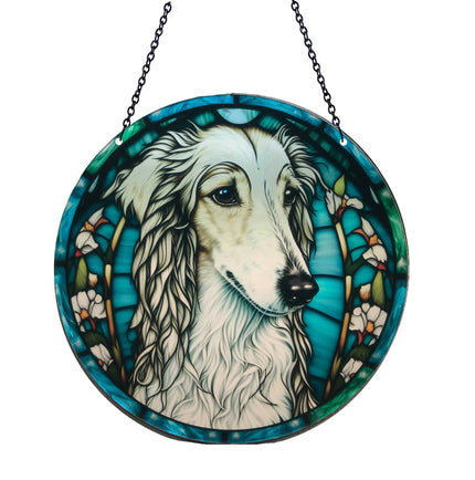 Borzoi Acrylic Suncatcher with Chain