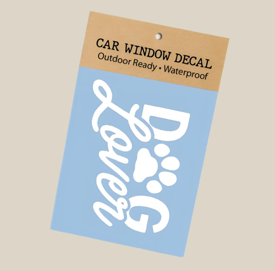 Dog Lover White Window Vinyl Window Sticker Decal