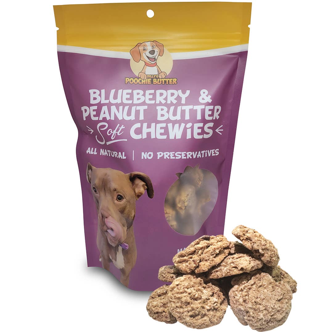 8oz Peanut Butter & Blueberry Soft Chewy Dog Treats