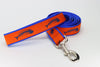 Royal Blue Fishbones on Bright Orange Side Release Buckle Clip Dog Collar